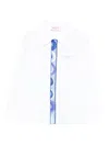 Pucci Junior Embellished-panel Shirt In Blue