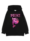 Pucci Junior Embroidered-fish Hoodie In Black