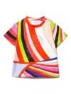 Pucci Junior Embroidered Iride-print T-shirt In Multicolour