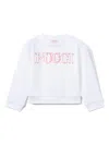 Pucci Junior Logo-embroidered Cotton Sweatshirt In White