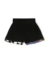 Pucci Junior Embroidered-logo Shorts In 黑色