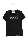 Pucci Junior Embroidered Logo T-shirt In Black