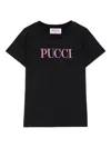 Pucci Junior Embroidered-logo T-shirt In Black