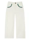 Pucci Junior Embroidered-pocket Jeans In White