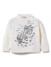Pucci Junior Embroidered Wool Sweater In White