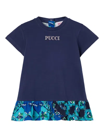 Pucci Junior Babies' Festa-print Dress In Blue