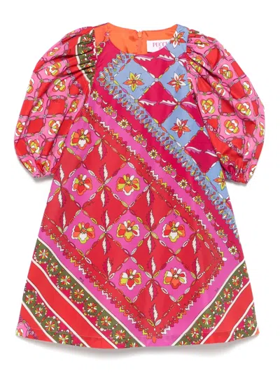 Pucci Junior Kids' Festa-print Dress In Red