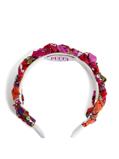 Pucci Junior Kids' Festa Printed Gathered Hair Band In Multi