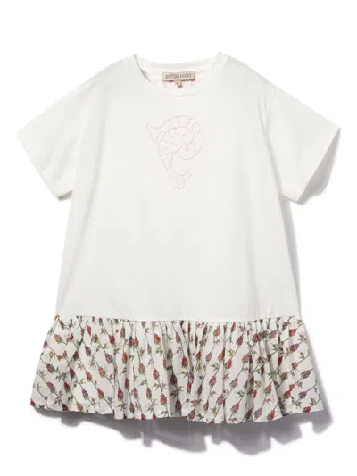 Pucci Junior Kids' Fish-emblem Short-sleeve Dress In White