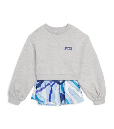 Pucci Junior Kids' Fleece Logo Dress In Gray