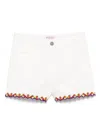 Pucci Junior Floral-embroidered Shorts In White