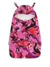 Pucci Junior Floral-patterned Hooded Sleeping Bag In Pink