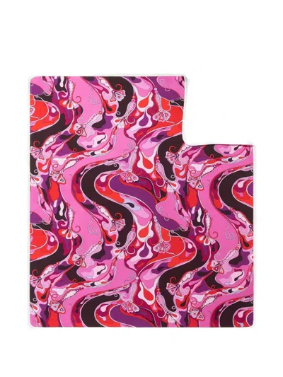 Pucci Junior Floral-print Blanket In Pink