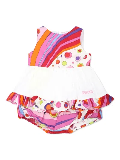 Pucci Junior Babies' Fontane-print Dress In White