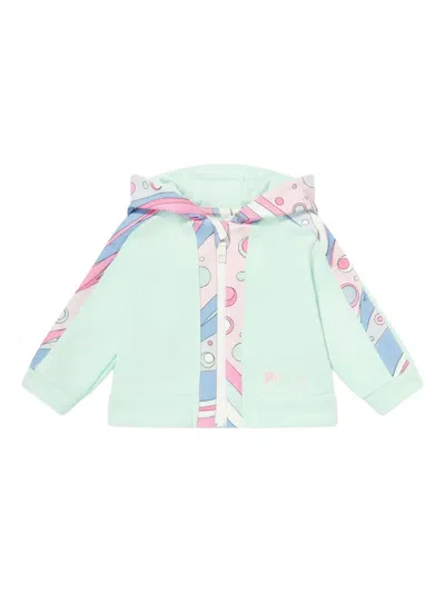 Pucci Junior Babies' Fontane-print Hoodie In Green