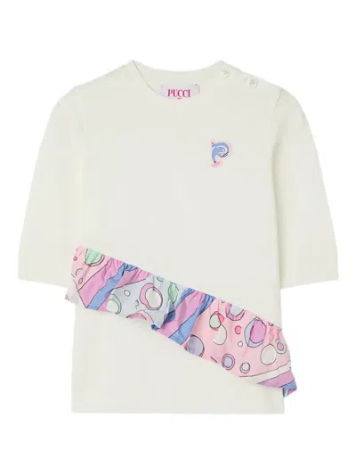 Pucci Junior Babies' Fontane-print Jersey Dress In White