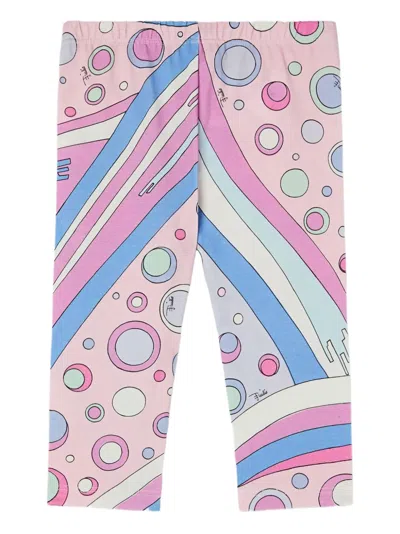 Pucci Junior Babies' Fontane-print Leggings In Multi