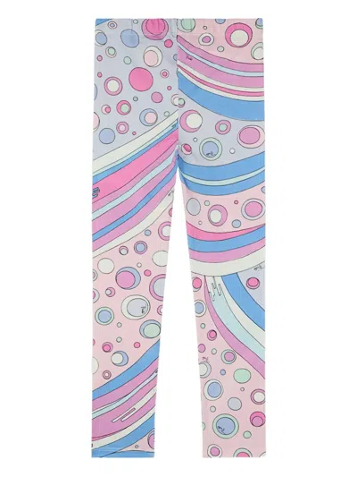 Pucci Junior Kids' Fontane-print Leggings In Multi