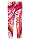 Pucci Junior Fontane Print Leggings In Pink