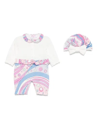 Pucci Junior Babies' Fontane-print Maternity Set (set Of Two) In White