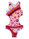 Pucci Junior Fontane-print One-piece Swimsuit In Multi
