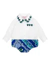 Pucci Junior Fontane-print Romper In Blue