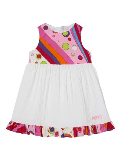 Pucci Junior Babies' Fontane-print Ruffled Dress In White