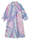 Pucci Junior Abstract Print Oversized Shirt Dress In Multi