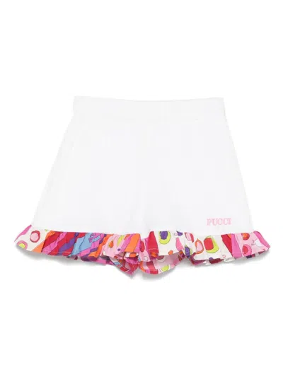 Pucci Junior Kids' Fontane-print Shorts In White