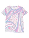 Pucci Junior T-shirt Mit Fontane-print In Blau