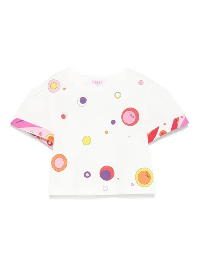 Pucci Junior T-shirt Mit Fontane-print In Weiss