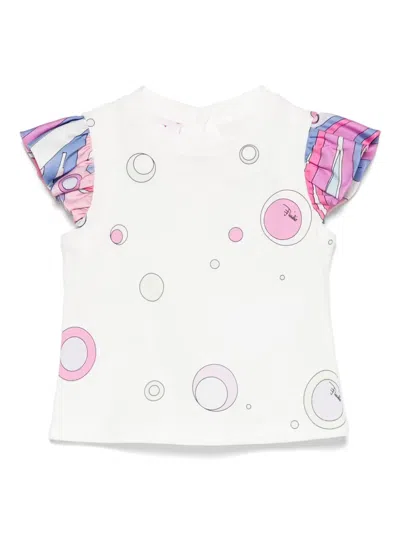Pucci Junior Babies' Oberteil Mit Fontane-print In Weiss