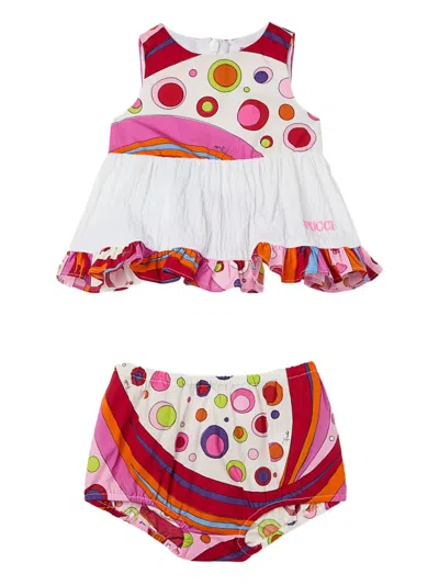 Pucci Junior Babies' Fontane Ruffled Shorts Set In Multi