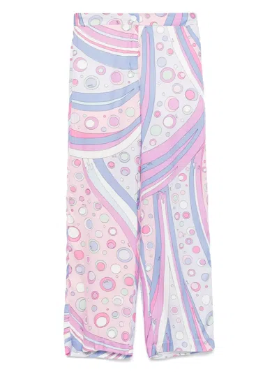 Pucci Junior Kids' Geometric-print Trousers In Pink