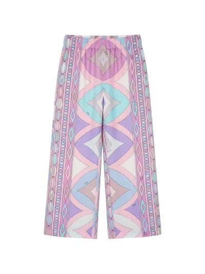 Pucci Junior Kids' Geometric-print Trousers In Pink