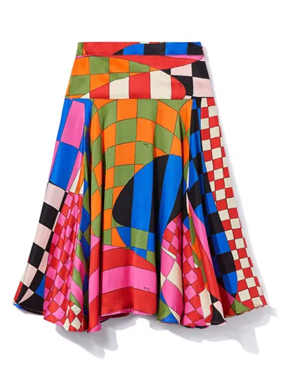 Pucci Junior Kids' Giardino-print Skirt In Pink