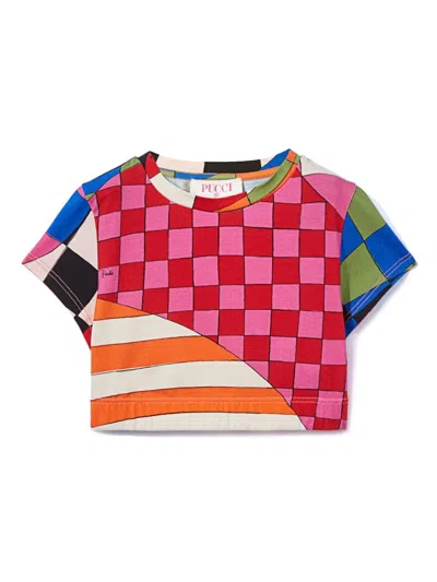 Pucci Junior Kids' Giardino-print T-shirt In Pink