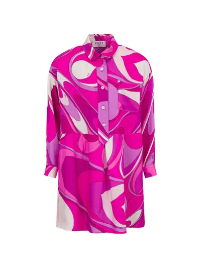 Pucci Junior Kids' Graphic-pattern Mini Dress In Pink