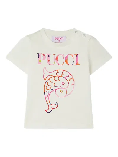 Pucci Junior Babies' Graphic-print Short-sleeve T-shirt In White
