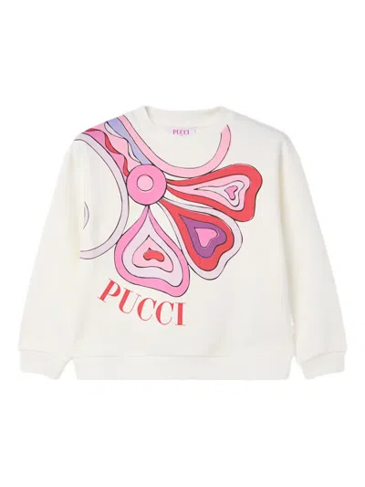 Pucci Junior Kids' Graphic-print Sweater In White