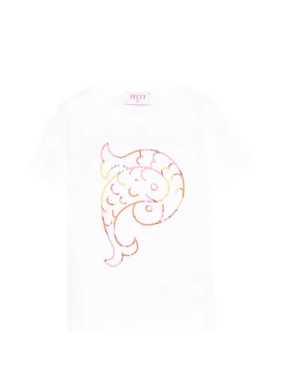 Pucci Junior Kids' Graphic-print T-shirt In Neutral