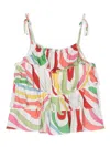 Pucci Junior Graphic-print Tiered Blouse In White