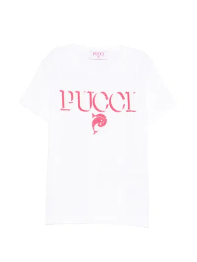 Pucci Junior Kids' Graphic T-shirt In White