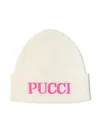 Pucci Junior Logo-jacquard Beanie In White