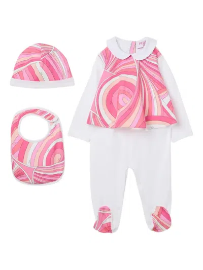 Pucci Junior Iride-print Babygrow Set In Pink