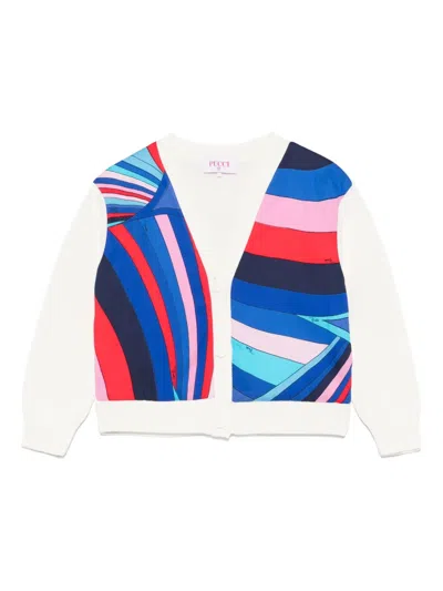 Pucci Junior Kids' Cardigan Mit Iride-print In Weiss