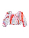 Pucci Junior Iride-print Cotton Blouse In Neutrals