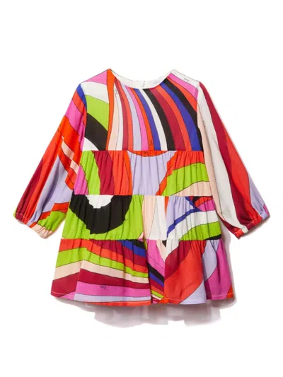 Pucci Junior Babies' Iride-print Dress In Red