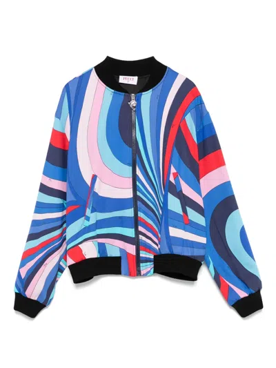Pucci Junior Kids' Iride-print Jacket In 蓝色