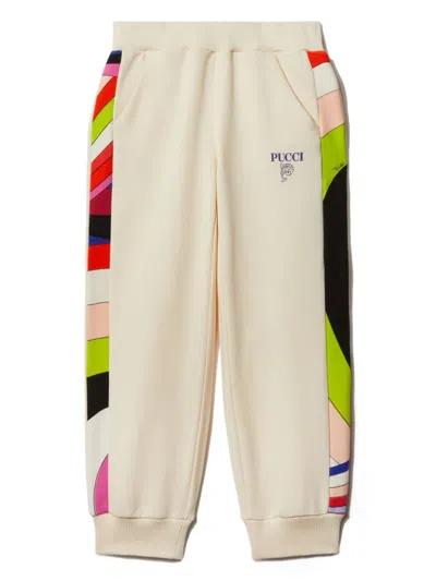 Pucci Junior Kids' Iride Print Jogging Trousers In White